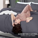 Utopia Bedding Duvet Cover King Size - 3 Piece with Zipper Closure - 1 Comforter Cover 104X90 Inches & 2 Pillow Shams 20X36 Inches (Grey) Comforter Not Included Utopia Bedding