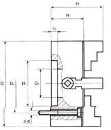 Accusize Industrial Tools 6'' 4-Jaw Independent Lathe Chucks, Plain Back, Semi-Steel Body, Including 1 Set Of Reversible Jaws, 0557-0006 Accusize Industrial Tools
