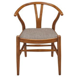 Coaster Home Furnishings Dinah Danish Y-Shaped Back Wishbone Dining Side Chair Walnut and Brown (Set of 2) Coaster Home Furnishings