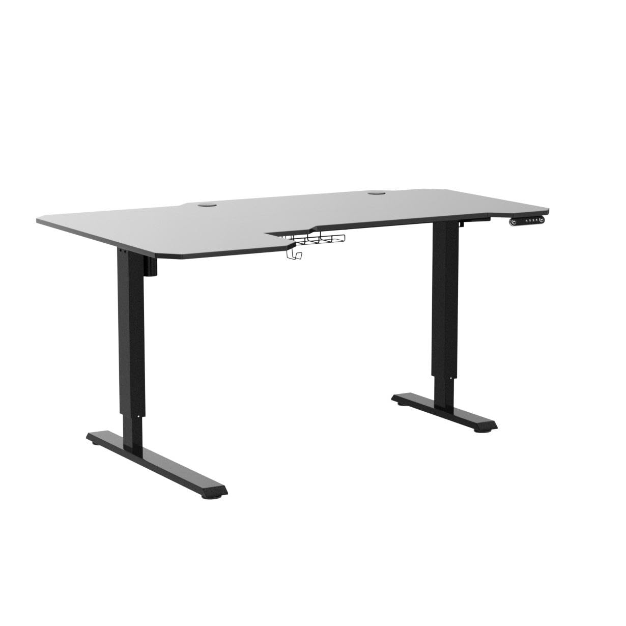 bilbil Height Adjustable Electric Standing Desk, Sit to Stand Desk Home Office Computer Desk, 59 x 29 Black Top, Black Frame - WoodArtSupply