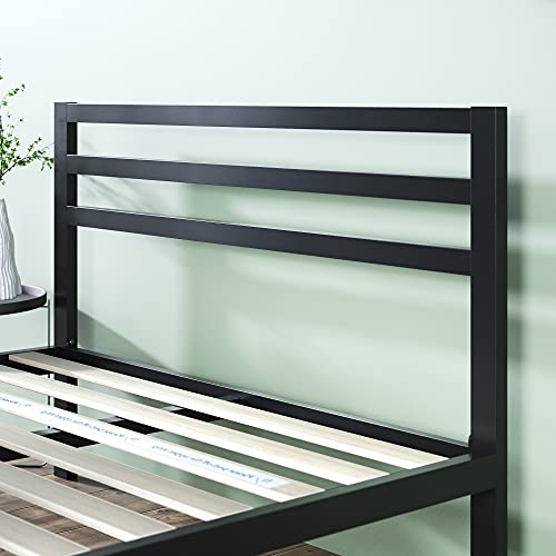 Zinus Mia King Metal Platform Bed Frame with Headboard and Wood Slat Support - No Box Spring Required, Easy Assembly in Black - WoodArtSupply