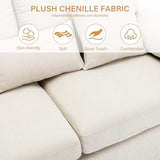 COLAMY Loveseat Sofa,73" Love Seat Couches Living Room Sofa with 3 Pillows, Upholstered Modern Chenille Seat Cushions,Beige COLAMY