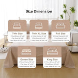 K MASANIJI Taupe White Plaid Ruffle Sheets Queen Size 4-Piece Set, 300TC 100% Yarn Dyed Washed Cotton Checker Sheets 18'' Deep Pocket Farmhouse Gingham Decorative Bedding（Taupe/White Plaid, Queen） K MASANIJI