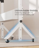 ErGear Mobile Standing Desk with Wheels, Adjustable Height 28.3″ to 46.3″, Rolling Laptop Cart with Cup Holder, Storage Basket, Computer & Pen Slot, Home Office Stand Up Desk, White (31.5″ x 15.75″) ErGear