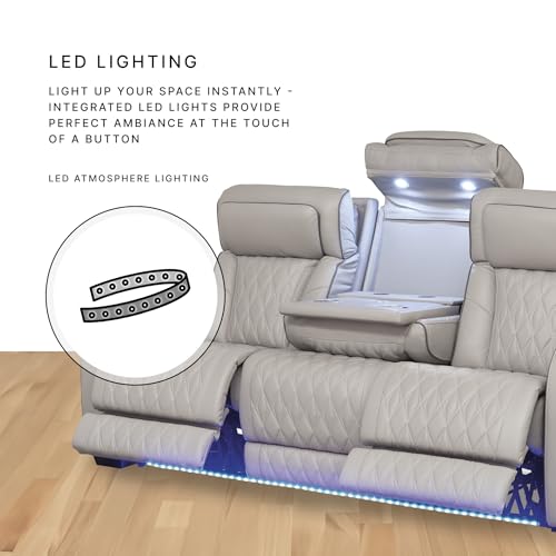 Signature Design by Ashley Fyne-Dyme Contemporary Power Reclining Sofa with USB Charging Ports and Adjustable Headrest, Brown Signature Design by Ashley