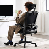 Fizzin Ergonomic Office Chair, 400 LBS Computer Chairs with Adjustable Lumbar Support, Breathable Mesh Desk Chair Ergonomic with Thickened Cushion, Comfy Home Office Desk Chair (Black) Fizzin