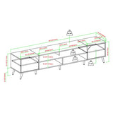 Walker Edison Nora Modern Minimal Open-Shelf Stand for TVs up to 90 Inches, 80 Inch, Dark Walnut Walker Edison