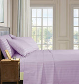 Elegant Comfort Best, Softest, Coziest 6-Piece Sheet Sets! - 1500 Premier Hotel Quality Luxurious Wrinkle Resistant 6-Piece Damask Stripe Bed Sheet Set, Full Lavender/Lilac Elegant Comfort