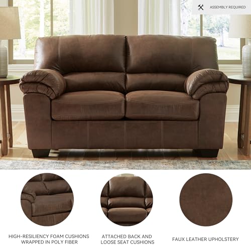 Signature Design by Ashley Bladen Faux Leather Loveseat, Brown Signature Design by Ashley