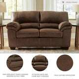 Signature Design by Ashley Bladen Faux Leather Loveseat, Brown Signature Design by Ashley