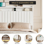 IDEALHOUSE Queen Floating Bed Frame with LED Lights and Storage Headboard, Bed Frame with Modern Minimalist Style for Bedroom/Vacation Home,Silent & No Box Spring Required,Easy to Assemble,White IDEALHOUSE