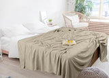 Utopia Bedding Khaki 100% Cotton Blanket [King Size - 90x108 Inch] 350GSM Lightweight, Soft and Breathable Thermal Blanket for All Seasons Utopia Bedding