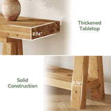 TRIBEWOOD 70.9-Inch Solid Wood Console Table for Entryway, Farmhouse Long Sofa Table with Shelves for Living Room, Hallway, Foyer, Easy Assembly TRIBEWOOD