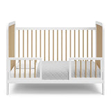 Storkcraft Pasadena 3-in-1 Convertible Crib (White with Driftwood) – GREENGUARD Gold Certified, Converts to Daybed and Toddler Bed, Fits Standard Full-Size Crib Mattress, Adjustable Mattress Height Storkcraft