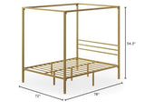 ZINUS Patricia Gold Metal Canopy Platform Bed Frame, Mattress Foundation with Steel Slat Support, No Box Spring Needed, Easy Assembly, Full Zinus