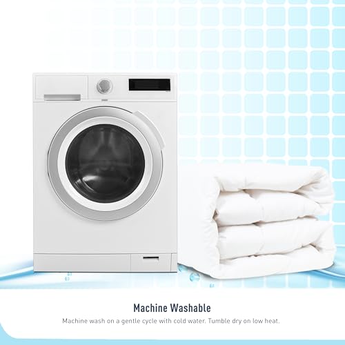 HOMTEC Duvet Insert Cotton Comforter California King Size White Down Alternative Fill 100% Cotton Shell Quilted Fluffy Comforter Lightweight All Season 8 Corner Tabs Durable Breathable Noiseless HOMTEC