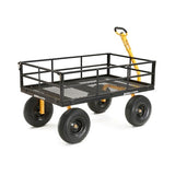 Gorilla Carts GOR1400-COM Steel Utility Cart, Heavy-Duty Convertible 2-in-1 Handle and Removable Sides, 12 cu ft, 1400 lb Capacity, Black Gorilla Carts