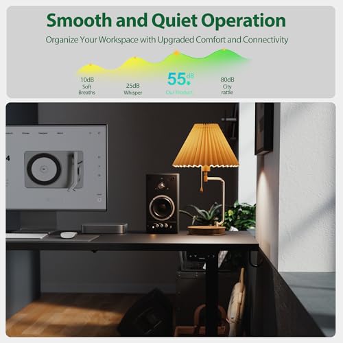 Agilestic Electric Standing Desk, Large 63 x 24 Inches Height Adjustable Desk, Sit Stand up Desk for Work Office Home, Splice Board, Black Agilestic