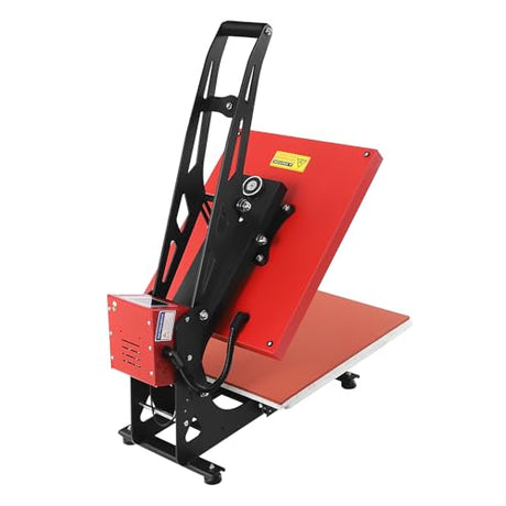 1800W Auto Open Heat Press Machine,16" x 20" Clamshell Open Heat Press Machine w/LCD Screen & Slide Out Function Heavy Digital Sublimation Printer for T-Shirts Mugs Hat Plate Cap (Red) xsdzgdzy