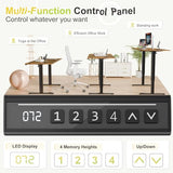 Furmax Electric Standing Desk, 45 x 24 Inches Sit Stand up Desk, Sit Stand Height Adjustable Home Office Desk with 4 Height Position Memory - with Splice Board (Rustic Brown, 45) Furmax