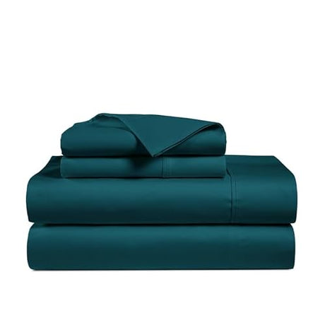 Hotel Bedding Queen Size Set Luxury 4-Piece Sheets 800 Thread-Count 100% Egyptian Cotton Sheet Single Ply Long-Staple Yarns Sateen Weave Fits Mattress Upto 16'' Deep Pocket Bed Sheet(Teal) Bluemoon Homes