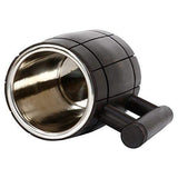 GoCraft Handmade Wooden Beer Mug with 18oz Stainless Steel Cup | Great Beer Gift Ideas Wooden Beer Tankard for Men | Vintage Bar accessories - Barrel Brown Retro Design GoCraft