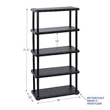 Iceberg Rough 'N Ready 5-Shelf Open Storage Unit, Black, 36" W x 74" H x 18" D Iceberg