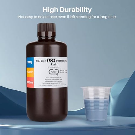 ELEGOO ABS-Like 3.0+ 3D Printer Resin Transparent Red 1000g, High Heat-Resistance 3D Printing Resin, Lower Viscosity and Shrinkage, 405nm LCD UV-Curing for MSLA/LCD/DLP 3D Printer ELEGOO