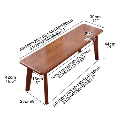 Entry Bench, Wood Bench Indoor, Dining Room Bench, Hallway Bench for Entryway, Wood Bench, Solid Oak Wood Bench, Wood Bench for End of Bed, for Kitchen Bedroom, Indoor and Hallway(Yellow,120 WoodArtSupply