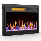 23“ Electric Fireplace Insert, 1500W/1000W Electric Fireplace Heater for Indoor Use with 12 Colors Adjustable Flame, Fireplace Stove for Home Office, Fake Fireplace with Remote Control CUOZOVA
