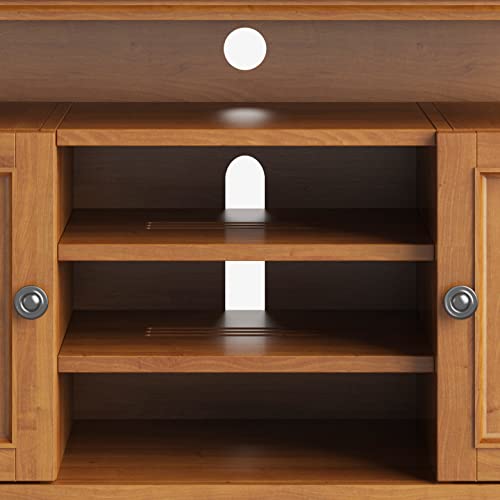 SIMPLIHOME Amherst SOLID WOOD Universal TV Media Stand, 54 inch Wide Living Room Entertainment Center, Storage Cabinet and Shelves, for Flat Screen SIMPLIHOME