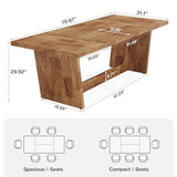 Tribesigns 14-16 People Conference Table, 12 FT Large Rectangular Meeting Seminar Table, Modern Solid Executive Office Business Furniture Boardroom Desk for Office (Set of 4, Light Brown) Tribesigns