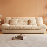 LITFAD Cotton Futon Sofa Bed Adjustable Backrest Modern Multifunctional Sleeper Sofa with Solid Wood Frame for Home Hotel Office, 63" L x 29.5" W x 31.5" H, Light Khaki LITFAD