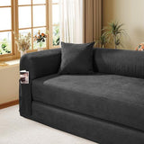 GJQ Convertible Futon Sofa Bed,80" Folding Pull Out Couch Bed with Pillows & Storage,Queen Sleeper Sofa Bed,Compressed Couch in a Box,Corduroy Boneless Couches for Living Room,Deep Gray GJQ