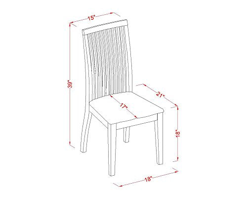 East West Furniture OXIP5-MAH-C 5 Piece Room Furniture Set Includes a Square Dining Table and 4 Linen Fabric Upholstered Chairs, 36x36 Inch - WoodArtSupply