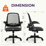 NEO CHAIR Office Desk Computer Gaming Ergonomic Chair with Lumbar Back Support Adjustable Height Swivel Wheels Flip-up Arms Mesh Chair for Home or Office (Black) NEO CHAIR