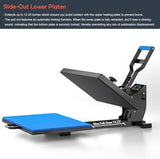 Delclynee 16" x 24" Slide Out (12.25") Heat Press Machine for T Shirts, Clamshell Pull Out Lower Platen, Industrial-Quality Digital Sublimation Printer for Heat Transfer Vinyl Delclynee