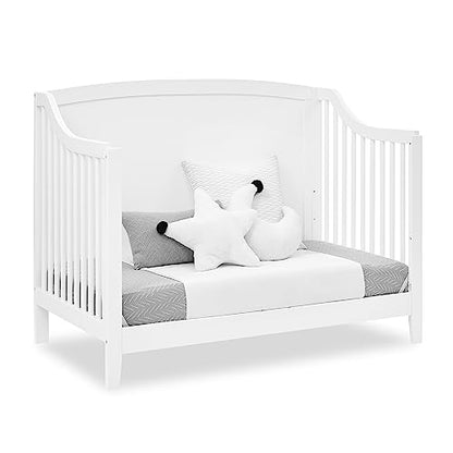 Delta Children Campbell 6-in-1 Convertible Crib - Greenguard Gold Certified, Bianca White - WoodArtSupply