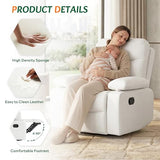 Nursery Glider Recliner with Adjustable Armrests, Oversized Comfortable Nursing Chair for Breastfeeding Moms, 360°Swivel, 90°-160° Recline, Quiet Rocking Chair Nursery for Living Room, White