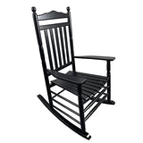 Balcony Porch Adult Rocking Chair, Wood Outdoor Indoor Porch Rocker Chair for Adult, All Weather- Resistant Patio Rocking Chair for Garden, Lawn, Balcony, Backyard, Black AOCOROE