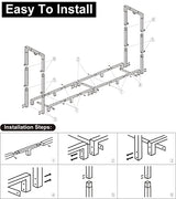 Koutemie 8Ft Outdoor Firewood Rack Holder for Fireplace Wood Storage, Adjustable Fire Log Stacker Stand, Black Koutemie