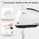 Showvigor Handmixer Electric Handheld - 7 Speed Portable Kitchen Mixer Electric with 5 Stainless Steel Accessories Whisk, Food Beater for Whipping Mixing Cookies Cakes Eggs Dough Showvigor
