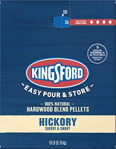 Kingsford 100% Natural Hickory Hardwood Blend Pellets - For All BBQ Grills & Smokers, 18 lbs Kingsford