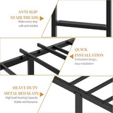 MuLu Evo Bunk Bed,Bunk Bed for Kids TeensAdults,Bunk Bed Twin Over Twin with Ladders and Guardrail,Sturdy Literas Heavy Duty Metal Slats,400 lbs Capacity,No Spring Box Required,Black MuLu Evo
