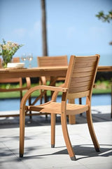Amazonia Berlin 9-Piece Rectangular Extendable Patio Dining Set | Teak Finish | Ideal for Outdoors and Indoors Amazonia