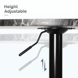 Athena Collection Round Bar Table, Adjustable Height Pub & Bistro Table with 360 Swivel Base, High Top with MDF Desktop - Black Rock Athena Collection