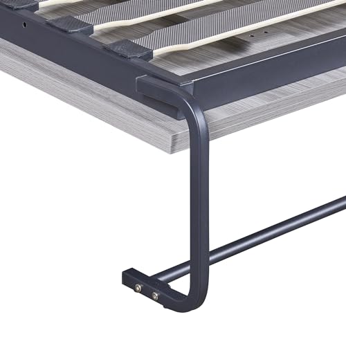 Merax Full Size Murphy Bed with Storage Shelves and Drawers, Full Size Murphy Bed Cabinet, Wood Wall Hidden Beds for Teens or Adults, No Box Spring Needed, Gray Merax