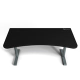 Arozzi Arena Ultrawide Curved Gaming and Office Desk with Full Surface Water Resistant Desk Mat with 3 Custom Monitor Mount Cut Outs and Under The Desk Cable Management Netting - Frozen Grey Arozzi