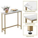 HollyHOME Narrow Hallway Table, 29.5" Small Console Stand, Slim Entryway Table, Sofa Desk, for Hallway, Bedroom, Living Room, Foyer, Marble Texture HollyHOME