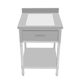 Shikiy Stainless Steel Worktable, 24"x24" Commercial Kitchen Prep & Work Table 2 Layer Heavy Duty Metal Work Table with Adjustable Feet Work Prep Table with Drawer for Kitchen Restaurants Homes Hotels Shikiy